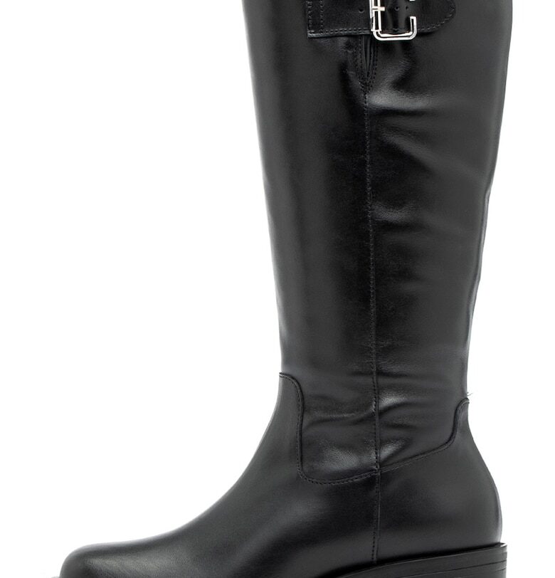 Кожени ботуши до коляното Kasia - Черен RYLKO