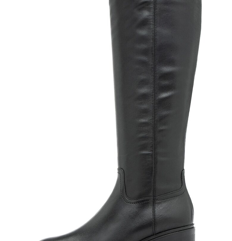 Кожени ботуши до коляното Maggie - Избеляло черно RYLKO