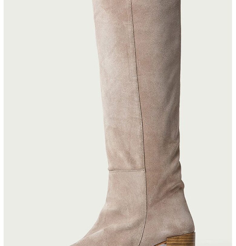 Кожени ботуши до коляното - Светло кафяво ALURA