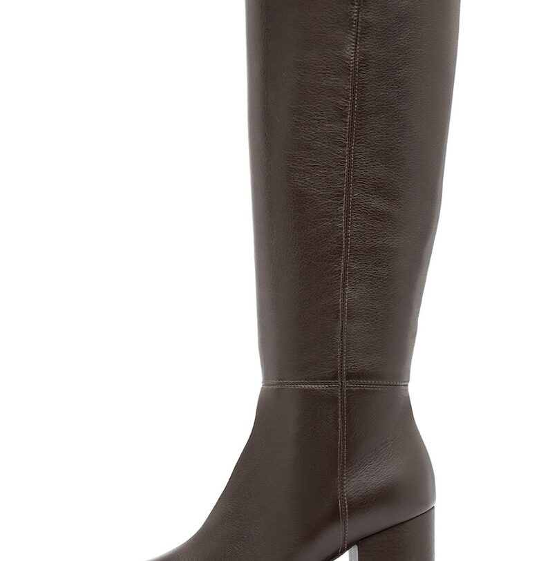 Кожени ботуши до коляното - Тъмнокафяв RYLKO