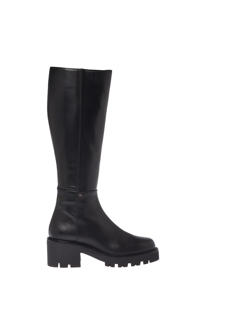 Кожени ботуши до коляното - Черен Baldinini