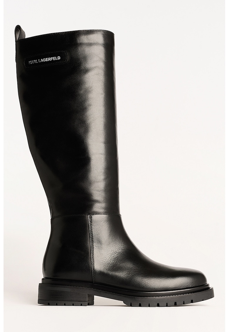 Кожени ботуши до коляното - Черен Karl Lagerfeld