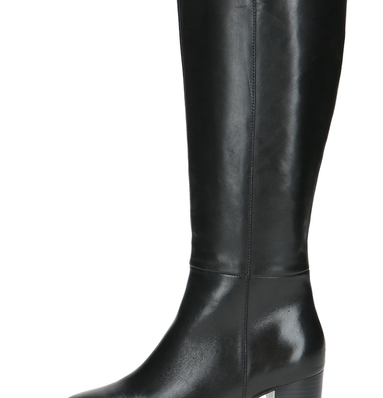 Кожени ботуши до коляното с масивен ток - Избеляло черно Caprice