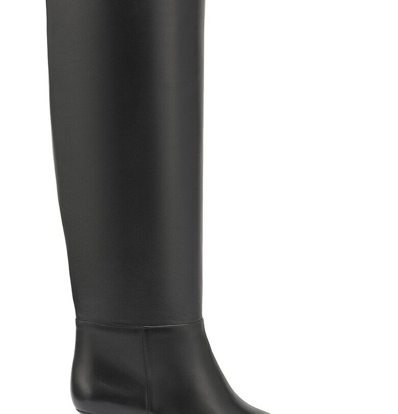 Кожени ботуши с остър връх - Черен Potamy