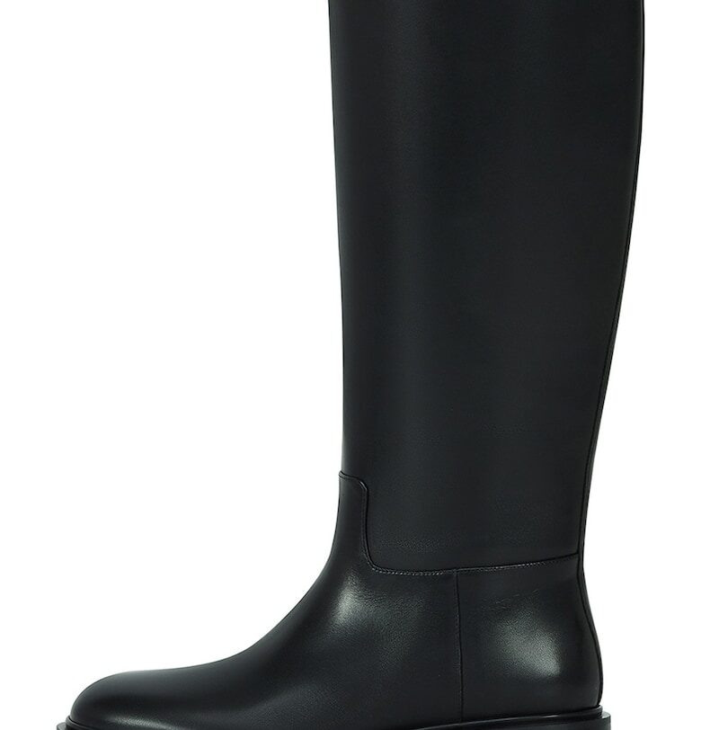 Кожени ботуши с цип - Избеляло черно Potamy