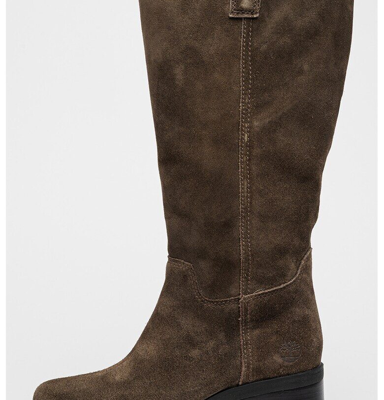 Кожени дълги ботуши Bellevaux с масивен ток - Тъмно каки Timberland