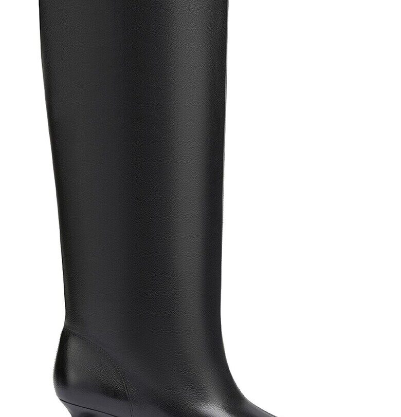 Кожени заострени ботуши - Черен Potamy