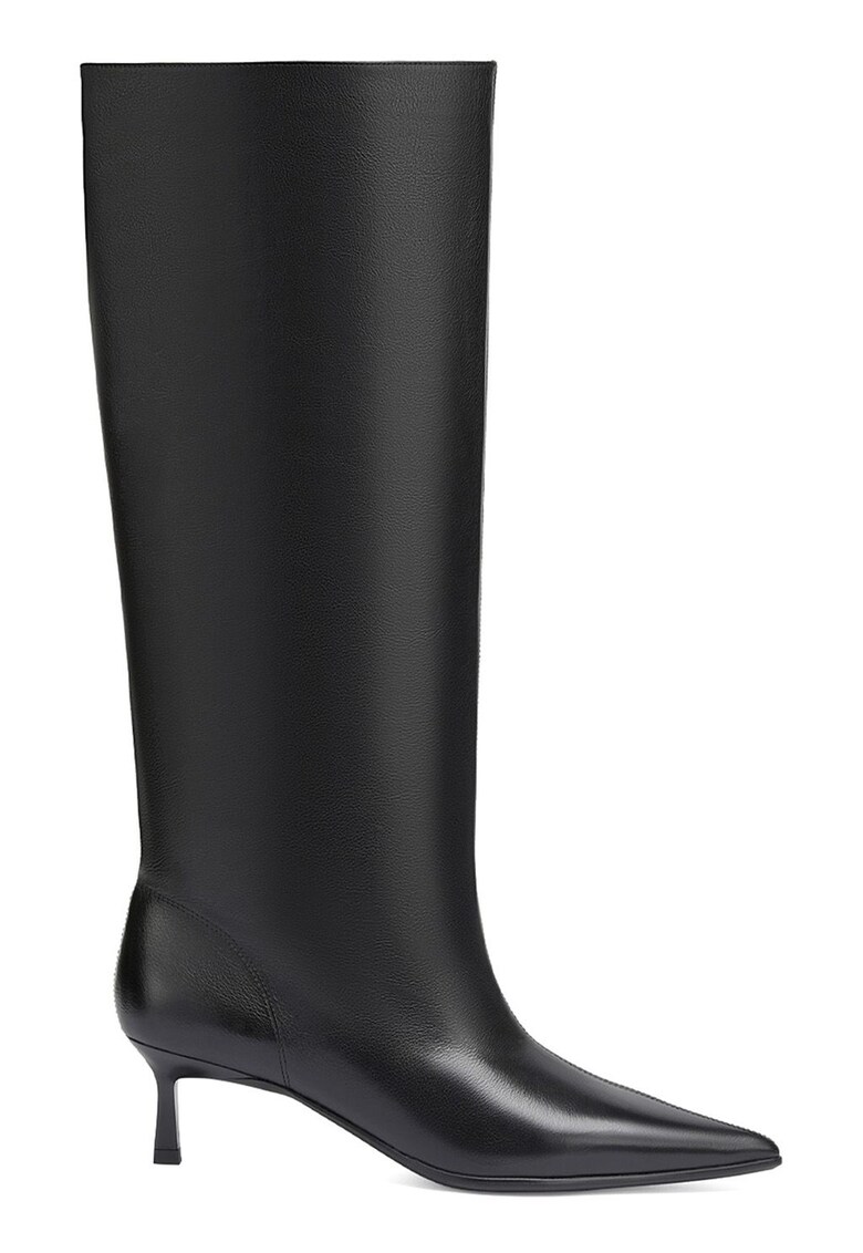 Кожени заострени ботуши - Черен Potamy