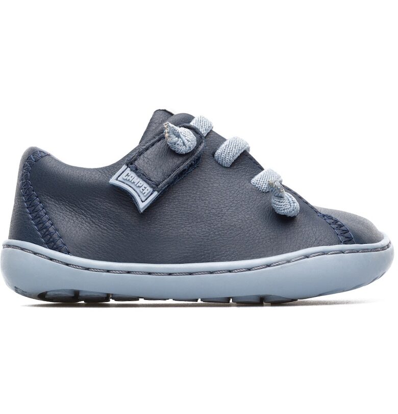 Кожени кежуъл обувки Peu с велкро - Син Camper