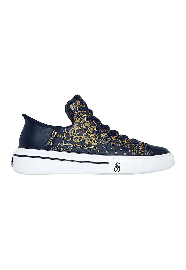 Кожени кецове Snoop One-Double G тип Slip-ins - Тъмносин Skechers