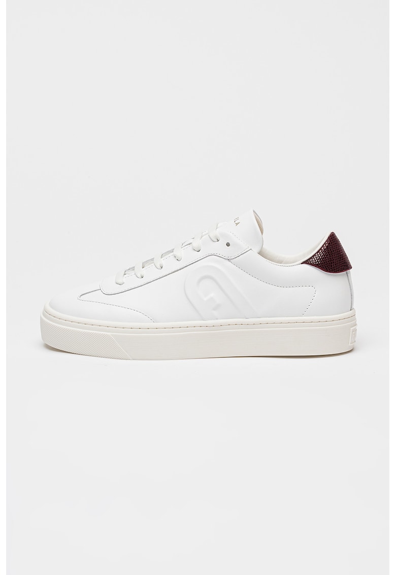 Кожени маратонки Enjoy с лого - Бял/Виолетов Furla