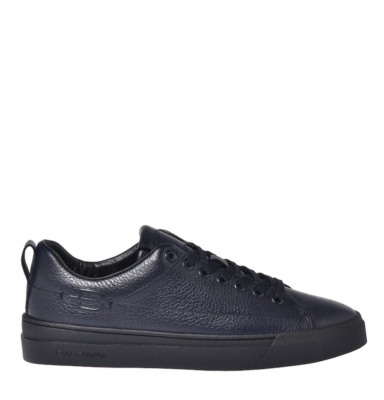 Кожени маратонки с лого - Син Baldinini