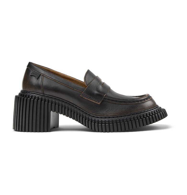 Кожени мокасини - Черен/Кафяв Camper