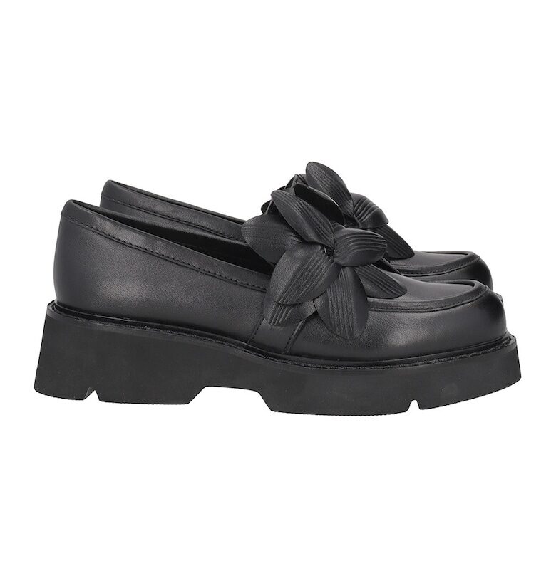 Кожени мокасини с апликации - Черен Tosca Blu