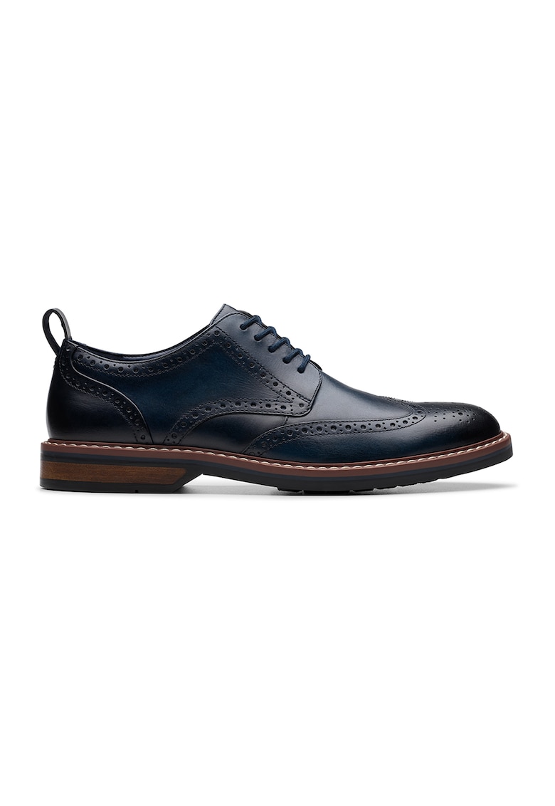 Кожени обувки Aldwin Limit тип Brogue - Тъмносин Clarks