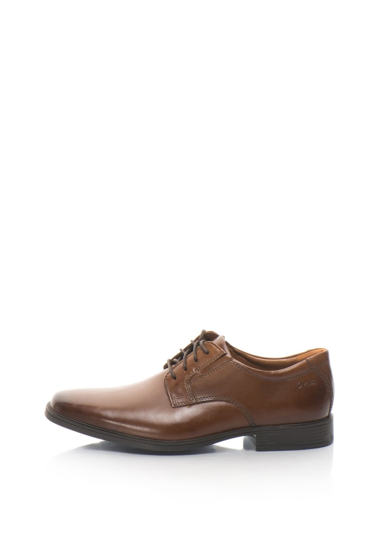 Кожени обувки Derby Tilden - Кафяв Clarks