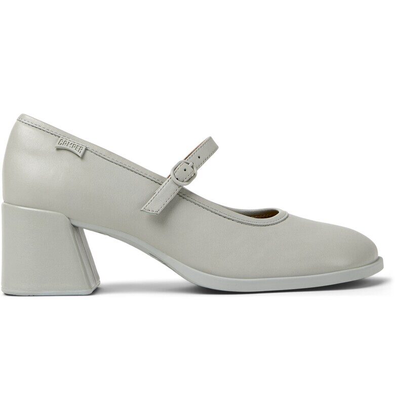 Кожени обувки Kora Mary Jane с масивен ток - Сив Camper