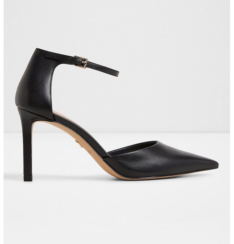 Кожени обувки Merlo с ток и остър връх - Черен Aldo