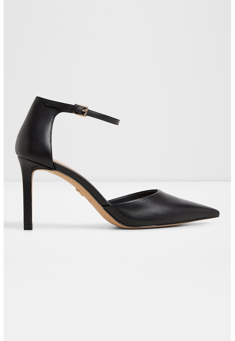 Кожени обувки Merlo с ток и остър връх - Черен Aldo