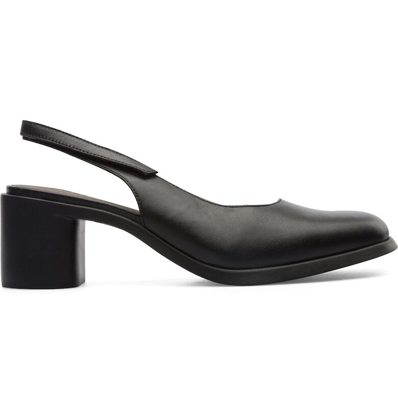 Кожени обувки с гола пета Meda - Черен Camper