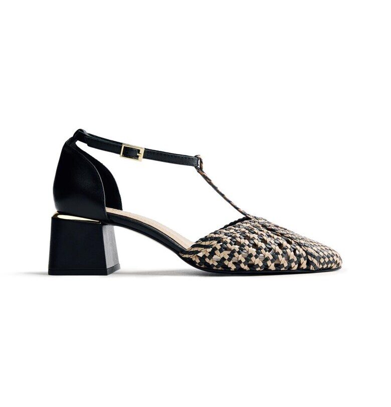 Кожени обувки с масивен ток - Черен Gioseppo