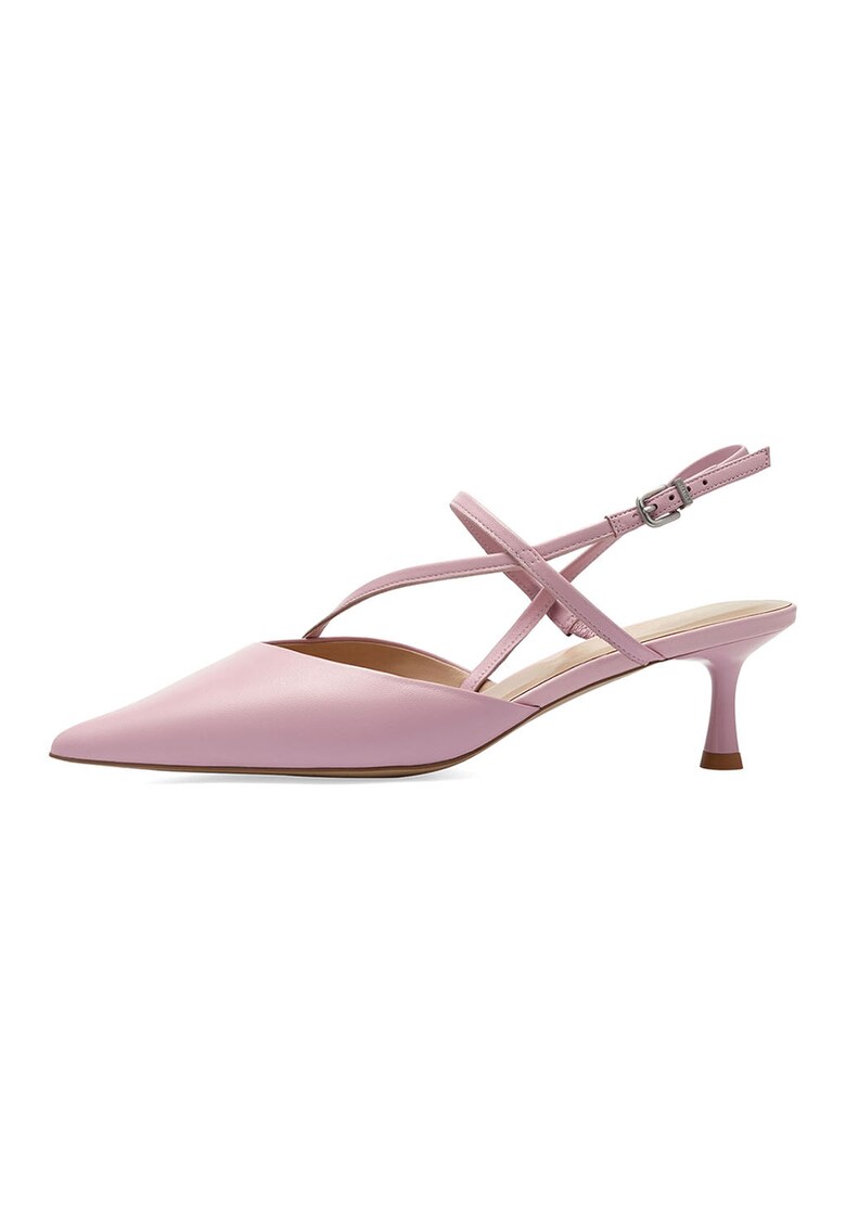 Кожени обувки с отворена пета - Пастелнорозов Potamy