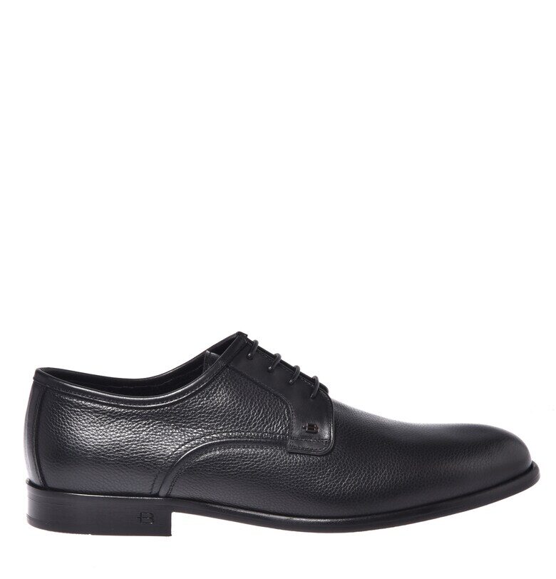 Кожени обувки с релеф - Черен Baldinini