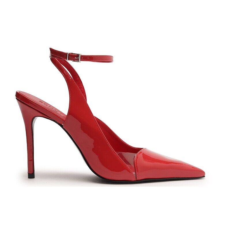 Кожени обувки стилето Bari - Червен Schutz