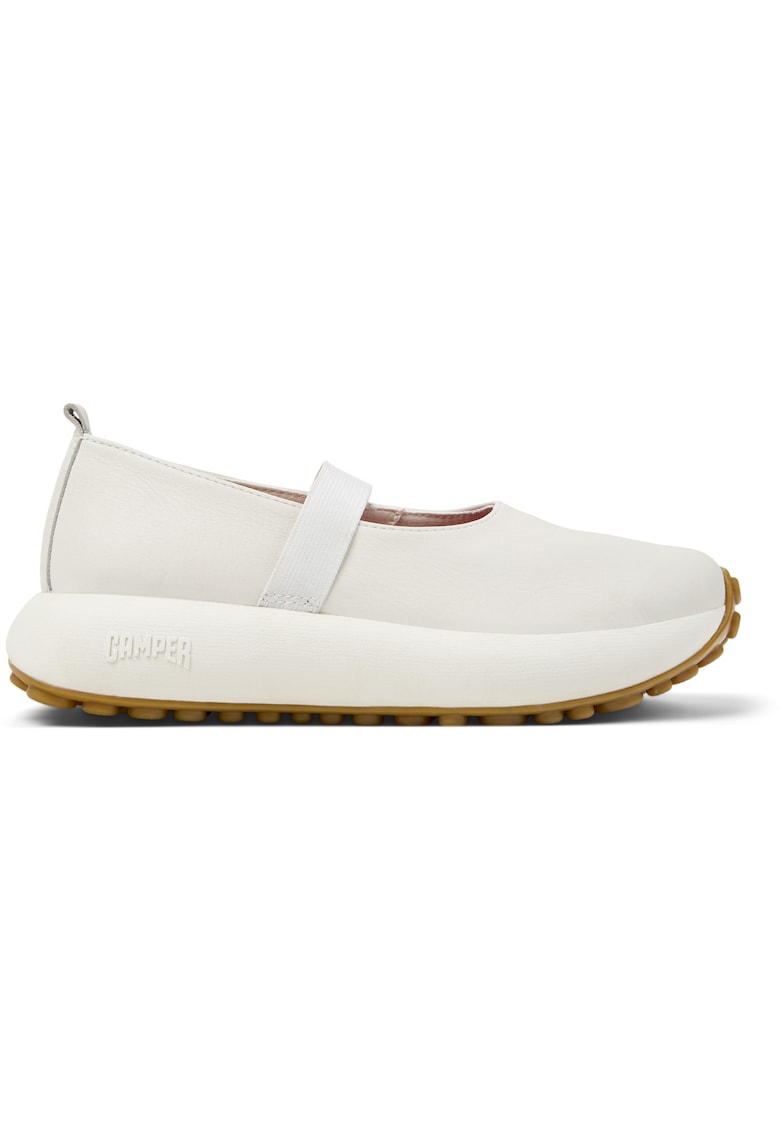 Кожени пантофки Pelotas Athens с платформа - Мръснобял Camper