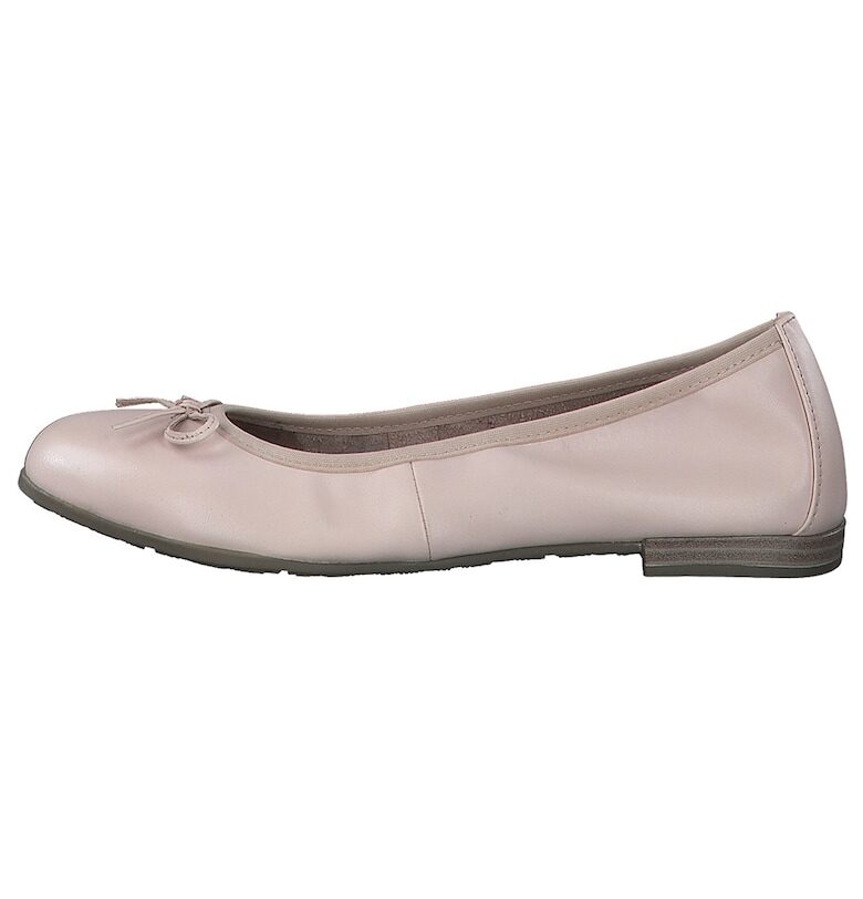 Кожени пантофки с панделка - Прашно розово Marco Tozzi