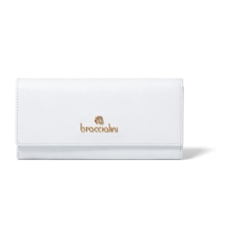 Кожени портмоне 209885 с капаче - Бял BRACCIALINI