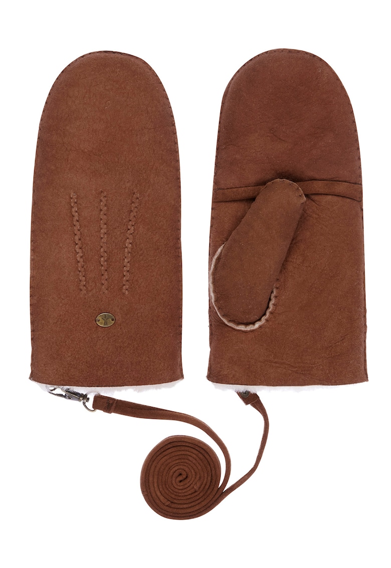 Кожени ръкавици Tawny с вълнена вата - Канелено кафяво Emu