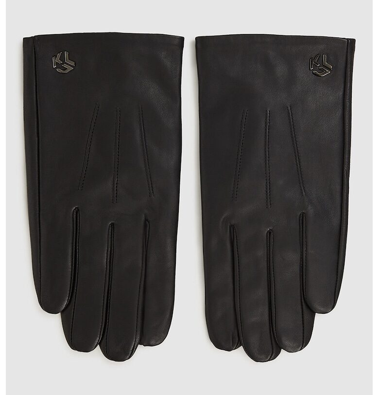 Кожени ръкавици - Черен KARL LAGERFELD JEANS