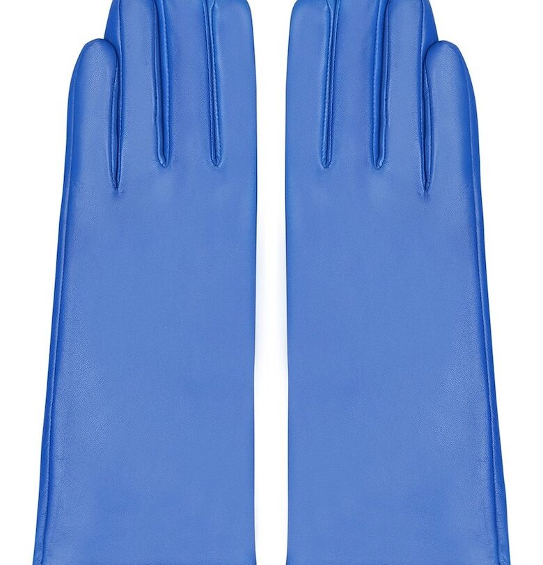 Кожени ръкавици с вълнена подплата - Кралско Синьо Potamy