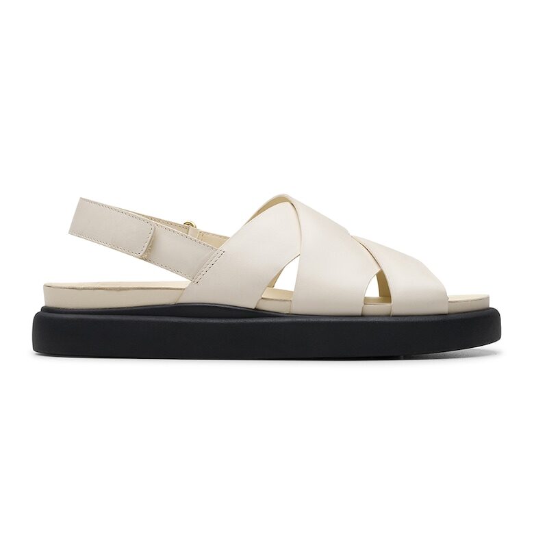 Кожени сандали Aristella с кръстосани каишки - Крем Clarks