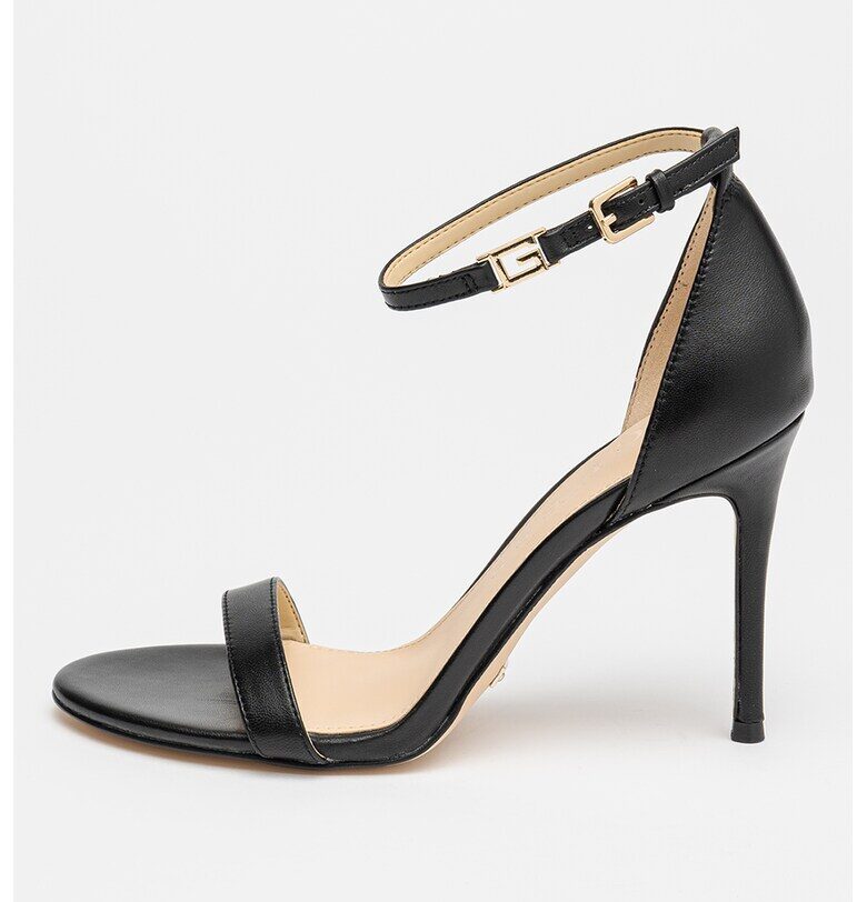 Кожени сандали Kabail с каишка на глезена - Черен GUESS