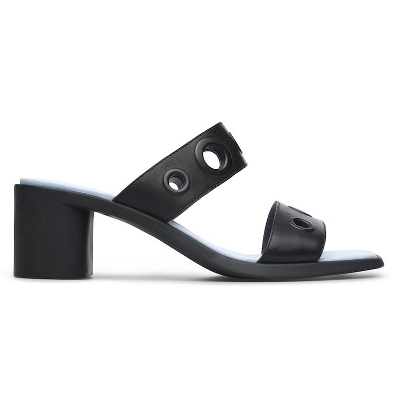 Кожени сандали Meda с илици - Черен Camper