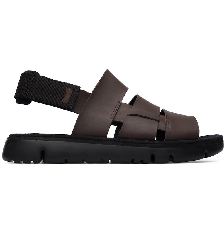 Кожени сандали Oruga 23739 с отворена пета - Тъмнокафяв Camper