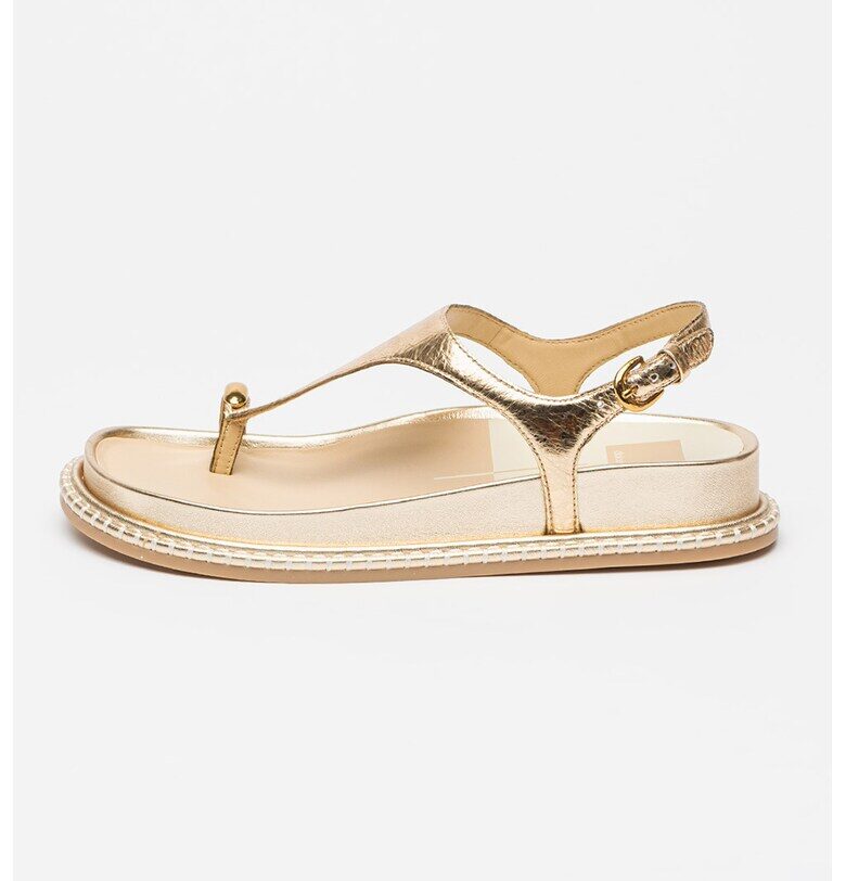 Кожени сандали Stefan с разделителна каишка - Шафран Dolce Vita