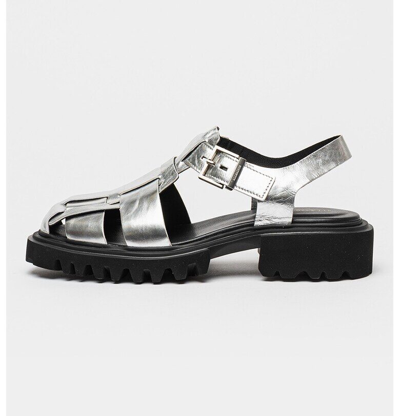 Кожени сандали Tess - Сребрист AllSaints