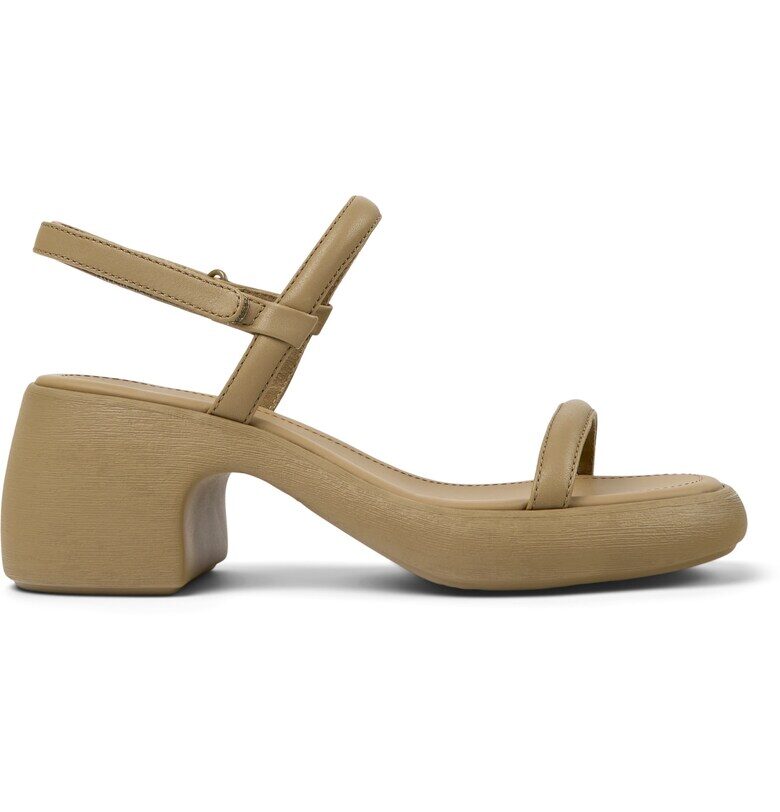 Кожени сандали Thelma 27201 с масивен ток - Кафяв Camper