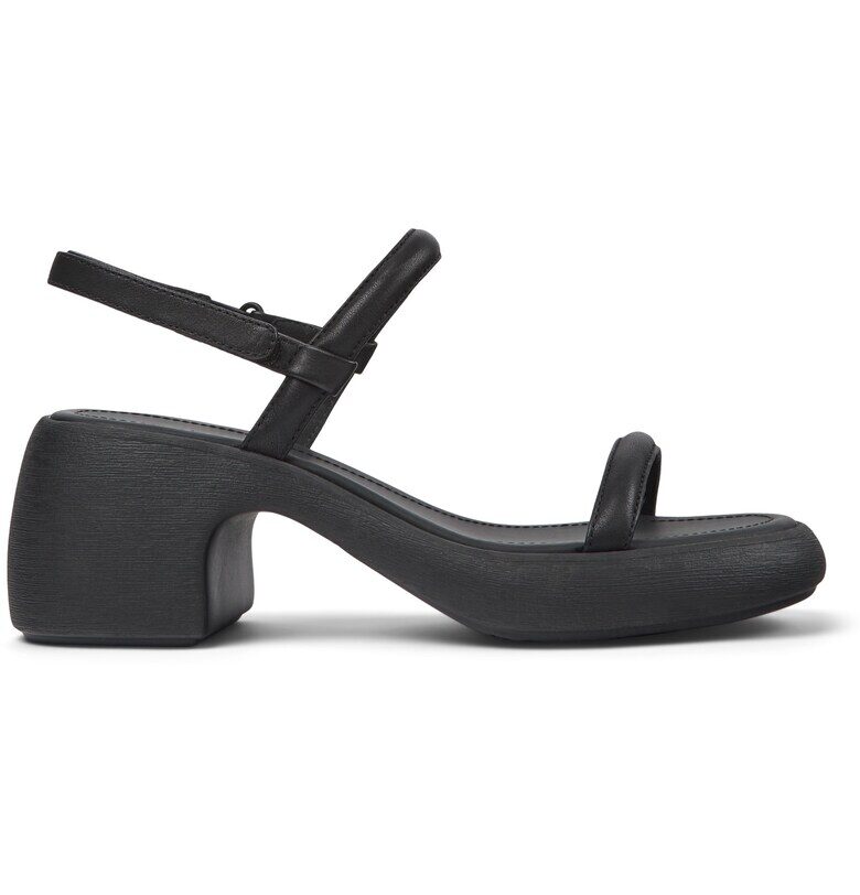 Кожени сандали Thelma 27201 с масивен ток - Черен Camper