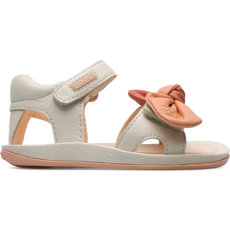 Кожени сандали Twins 689 с панделки - Бял Camper