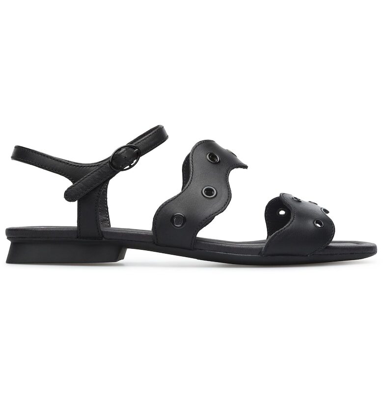 Кожени сандали Twins с нитове - Черен Camper