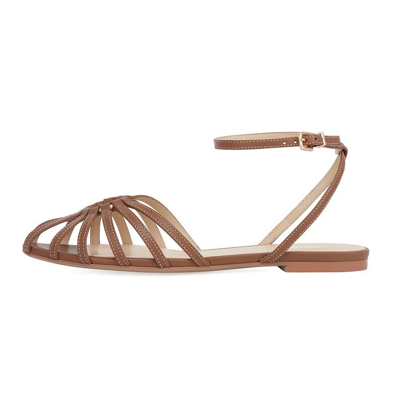 Кожени сандали с каишки - Карамел Potamy