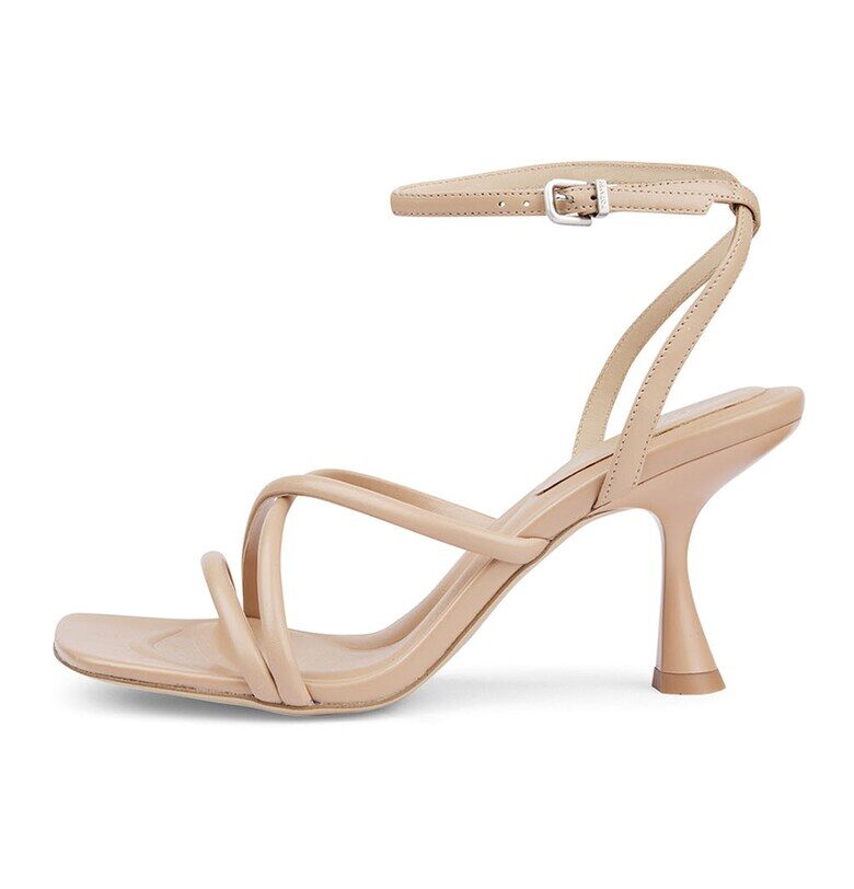 Кожени сандали с каишки - Светло бежово Potamy