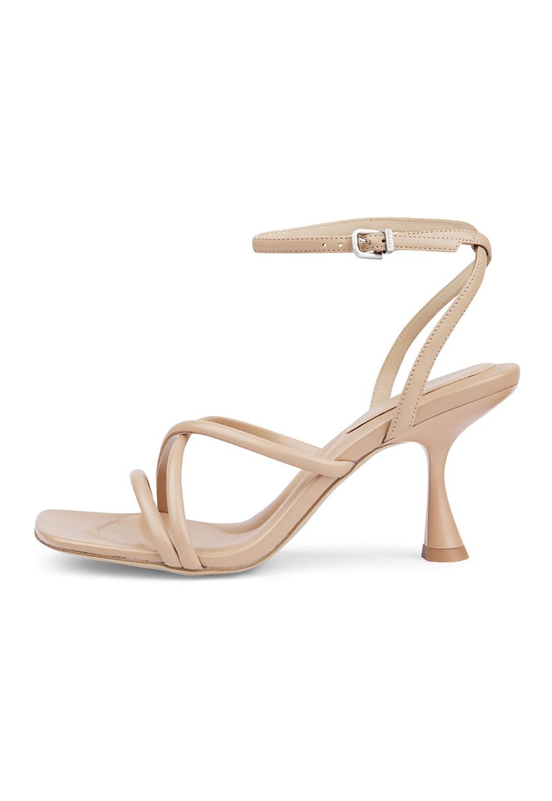 Кожени сандали с каишки - Светло бежово Potamy