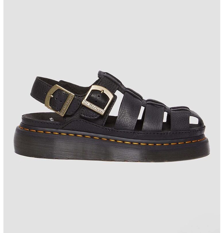 Кожени сандали с тока - Черен Dr Martens