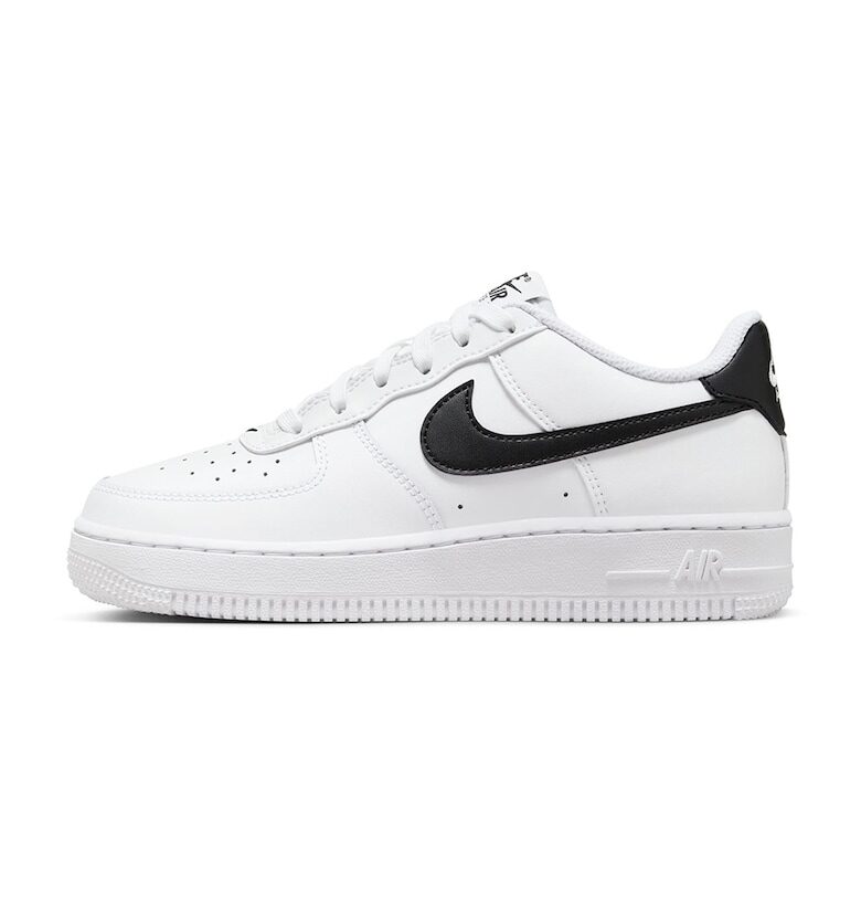 Кожени спортни обувки Air Force 1 - Бял/Черен Nike