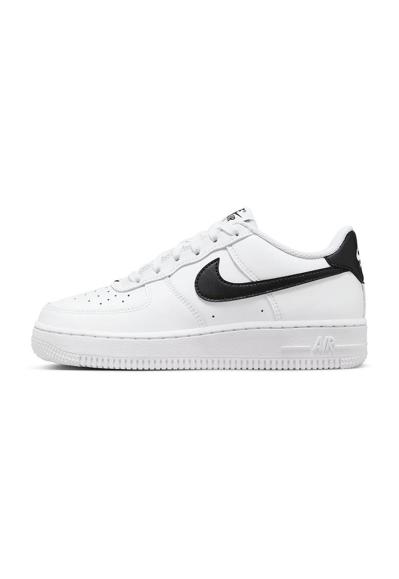 Кожени спортни обувки Air Force 1 - Бял/Черен Nike